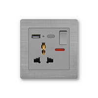 CNBW UK Standard Home Luxury Fashion Design Prise murale multiple Prise USB avec Type-C