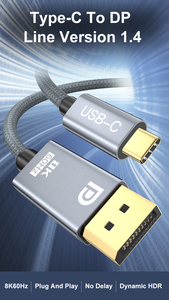 UT-Đoàn Kết 2M 3M HD Bộ Chuyển Đổi Cáp 8K 60Hz 4K 144Hz <span class=keywords><strong>USB</strong></span> <span class=keywords><strong>3.1</strong></span> Type-C Để <span class=keywords><strong>DisplayPort</strong></span> Cho MacBook 12 Chromebook Xiaomiair - Product Image 2