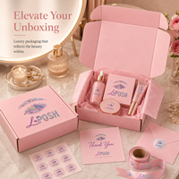 Boîtes d'emballage personnalisées de luxe en carton rose mat pour colis d'expédition et de colis postaux pour cosmétiques
