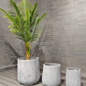 Macetas de Fibra de Piedra para Interiores/Exteriores, Ligeras y Resistentes, Decoración Redonda de Arcilla, Venta de Fábrica - Product Image 2