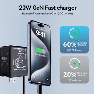 120W 2 in 1 Fast <b>Charger</b> Retractable Foldable USB & Type-<b>C</b> Cables Wall <b>Plug</b> Travel GaN <b>Chargers</b> for Mobile Phone All Smartphones - Product Image 6