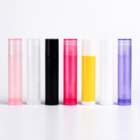 Tube en plastique PP vide personnalisé pour cosmétiques, 5g, blanc, noir, rose, violet, avec capuchon, pour rouge à lèvres et brillant à lèvres, vente en gros