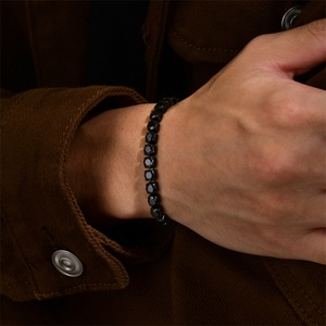 Pulseras de Cadena de Eslabones con Circones Negros para Hombre al por Mayor - Product Image 3