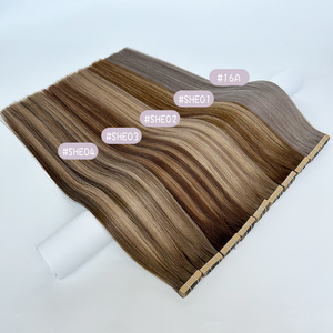 SDD Camel Rich Dimensional Balayage Brown Tape-ins 100 Real Remy Cutícula Cabello <span class=keywords><strong>humano</strong></span> intacto Extensiones de doble dibujado - Product Image 3