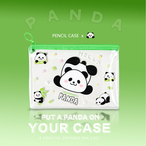 Juego de organizador con estampado de Panda de 4 piezas: Estuche <span class=keywords><strong>para</strong></span> lápices <span class=keywords><strong>para</strong></span> estudiantes, bolsa de almacenamiento de juguetes, soporte <span class=keywords><strong>para</strong></span> cosméticos y <span class=keywords><strong>etiqueta</strong></span> con nombre - Product Image 3