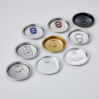 Couvercles de boîtes de conserve rondes en aluminium pour boissons gazeuses, bière, etc., avec anneau de traction de qualité alimentaire, faciles à ouvrir, avec impression personnalisée