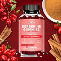 Gummies de berbérine en gros 1200mg, 60 unités, avec cannelle de Ceylan et chrome pour un métabolisme naturellement équilibré