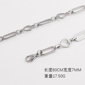 Simple filet rouge nouveau vent <span class=keywords><strong>froid</strong></span> en acier inoxydable amour ovale chaîne faite à la main matériel suspendu collier titane - Product Image 3