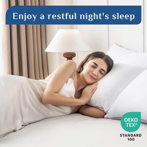 Coussins d'hôtel alternatifs en duvet Oreillers d'hôtel en microfibre <span class=keywords><strong>de</strong></span> polyester <span class=keywords><strong>de</strong></span> haute qualité Lot <span class=keywords><strong>de</strong></span> 2 oreillers <span class=keywords><strong>de</strong></span> lit d'hôtel en microfibre 0.98 d - Product Image 6