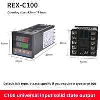 REX-C100 Plastik OEM Digital PID Pengontrol Suhu Thermostat Modul SSR Tipe-K Multi-Input (K/E/J/PT100/CU50) Tujuh-Segmen