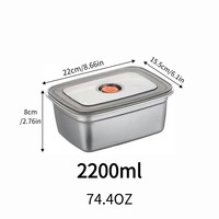 Boîtes à lunch en acier inoxydable avec couvercles en PP transparents, étanches, empilables, boîte à bento, préparation des repas, boîte à lunch en métal pour adultes