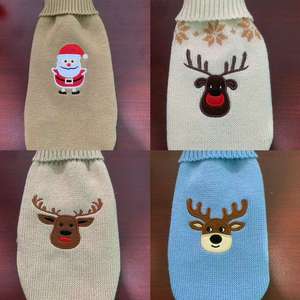 Suéter para mascotas, suéter de cuello alto para perros con patrón bordado, ropa para mascotas, suéteres cálidos de invierno para gatos y perros - Product Image 3