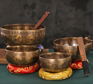 Bol chantant en bronze plaqué or fait à la main en Inde, Sea Wolf Star Nepal, pour <span class=keywords><strong>le</strong></span> yoga, la méditation et la guérison - Product Image 2