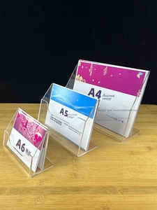 A4A5A6 Acrylic Desktop Color Page <strong>Display</strong> Rack Foldable Bank Flyer Exhibition Front Desk Information <strong>Display</strong> Box - Product Image 5