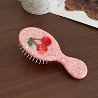 Brosse démêlante pour enfants Newyeah, série fruits, en acétate fait main, mini, douce, avec coussin massant pour le cuir chevelu, écologique et légère