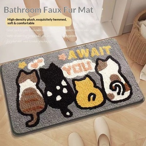 Alfombra <span class=keywords><strong>de</strong></span> Baño <span class=keywords><strong>de</strong></span> Cachemira Gruesa con Diseño <span class=keywords><strong>de</strong></span> Dibujos Animados, Antideslizante, Resistente al Desgaste y a la Suciedad, con Alta Absorción <span class=keywords><strong>de</strong></span> Agua - Product Image 1