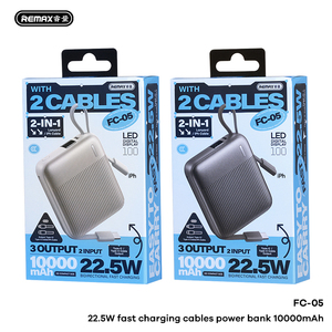 Banco de Energía FC-05 de 10000mAh con Carga Rápida de 22.5W, Cables C/L Integrados, Mini y Portátil, Incluye Cable Tipo-C Trenzado - Product Image 5