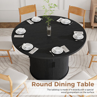 Grande table à manger convertible en bois massif de style farmhouse avec compartiment de rangement à porte coulissante semi-ouverte, moderne, pour entrée, maison, hôtel, atelier