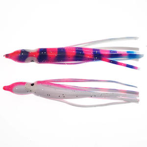 Pêche à la traîne à l'aide de jupes de poulpe et de calmars lumineux jupe personnalisée 10cm sac à fermeture éclair en plastique souple lac artificiel lac bateau - Product Image 6