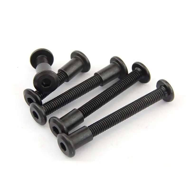 Khớp nối vít thép không gỉ màu đen Hex ổ cắm đầu đồ nội thất Bolt Nut Set nam và nữ ràng buộc bài Chicago vít