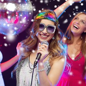 70s femmes <span class=keywords><strong>Disco</strong></span> Costume tenue paillettes métal paillettes accessoires de fête élégants - Product Image 5