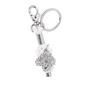 Porte-clés en métal blanc avec arbre et ouvre-bouteille à cordon blanc - Product Image 1