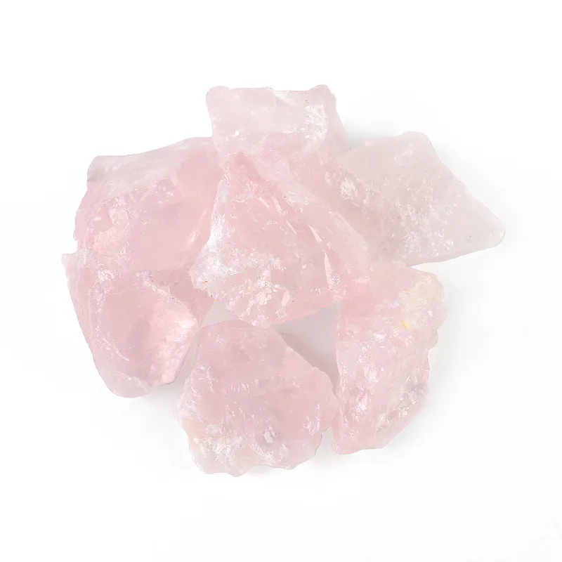 गर्म बेच प्राकृतिक कण हीलिंग पत्थर गुलाबी गुलाब क्वार्ट्ज किसी न किसी कच्चे पत्थर
