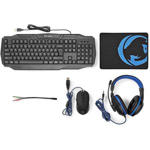 Gaming Keyboard Mouse Headphones <b>Mousepad</b> Set Italian Layout - Product Image 6
