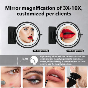 Nueva moda negro montado en la pared plegable baño <span class=keywords><strong>maquillaje</strong></span> <span class=keywords><strong>luz</strong></span> LED <span class=keywords><strong>espejo</strong></span> Hotel vanidad espejos - Product Image 5