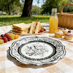 Wholesale Lanweier Eco-Friendly European Court Style Paper <strong>Cake</strong> Dinner <strong>Plates</strong> for Family Dinner Party and Wedding Meeting - Product Image 5