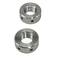 Écrou rond moleté à verrouillage avec trou pour vis de réglage latérale, écrou de positionnement à filetage interne pour fixation de tige de suspension de lampe suspendue