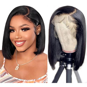 วิกผมตรงแบบ Bob 13x6 Lace Front วิกผมสังเคราะห์ยาวตรง 6-16 นิ้ว สามารถดัดและย้อมสีได้ ปรับรูปหน้าได้ - Product Image 4