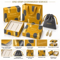 Boîte à bijoux personnalisée pour boucles d'oreilles CAPSULE, ensemble sac en papier et pochette en microfibre |   Jinayon