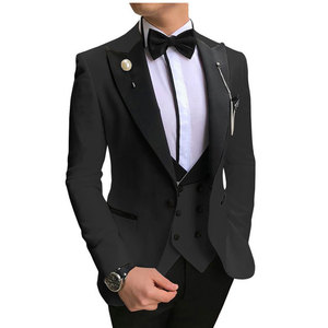 Yeni kostüm erkekler popüler giyim lüks parti sahne erkek Suit Suit düzenli Fit smokin 3 parça Set ceket pantolon yelek - Product Image 6