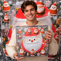 Jouet Squishy Géant Écologique Adorable Père Noël Bonhomme de Neige Renne Anti-Stress avec Boîte Cadeau