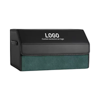 Boîte de rangement pliable de luxe en cuir suédé T0068 Hebei pour dossier de siège de voiture et coffre, 1 à 3 compartiments, organisateur d'objets divers