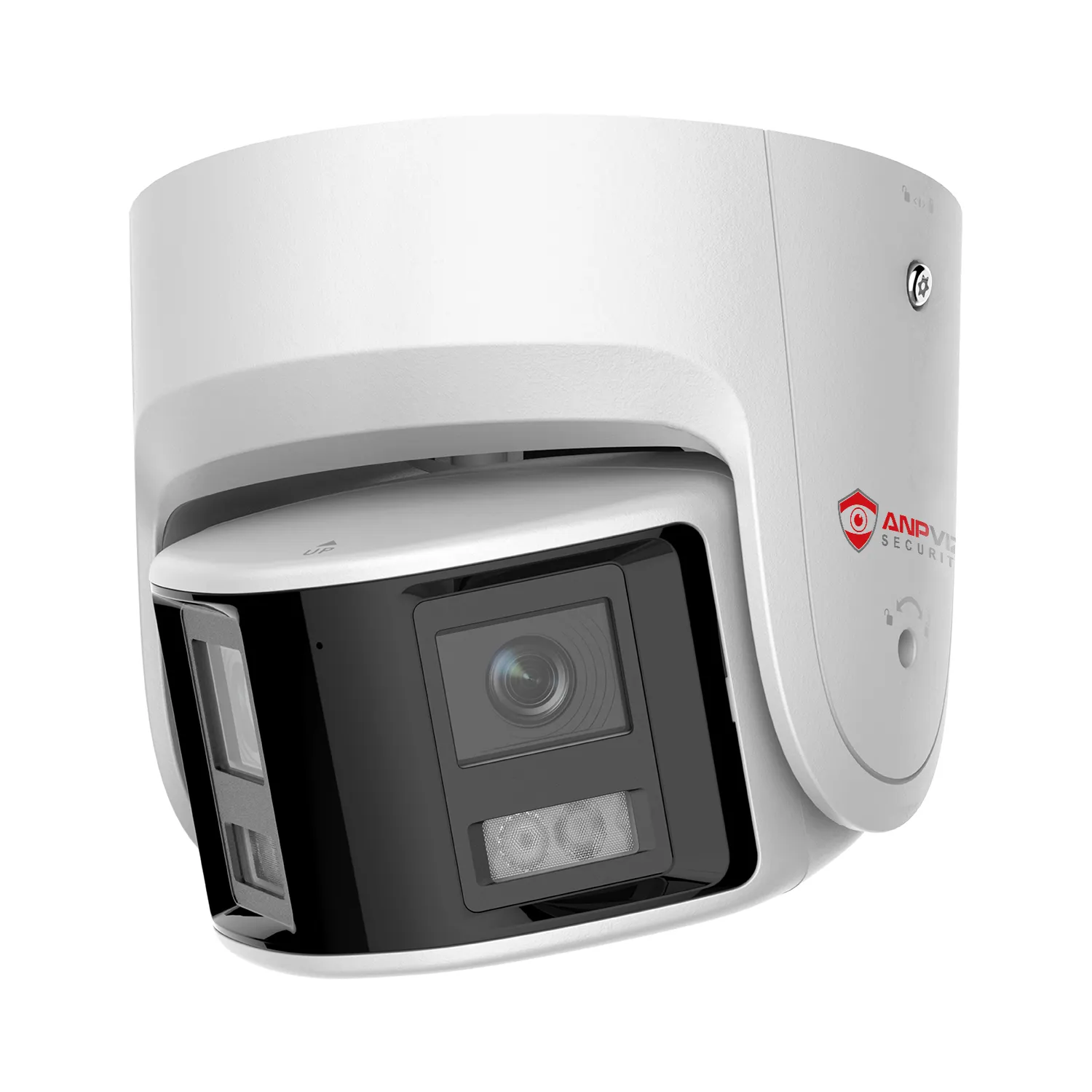 ANPVIZ telecamera IP POE CCTV 6MP telecamera panoramica a doppia lente immagine a 180 gradi rilevamento umano/veicolo suono e allarme flash conversazione a 2 vie