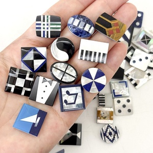 Perles de mosaïque en nacre grise naturelle, accessoires faits à la main pour la fabrication de boutons de manchette, cadeau unisexe, vente en gros - Product Image 5