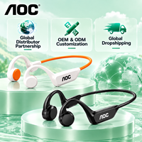 Écouteurs à conduction osseuse AOC Bluetooth 5.4, écouteurs sportifs sans fil à oreille ouverte, OEM ODM, logo personnalisé, vente en gros, dropshipping