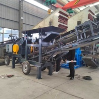 Concasseur à marteaux diesel portable le plus vendu, capacité 15t/h, haute productivité pour la fabrication de gravier de rivière/pierre/sable