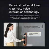 Glomarket Serrure de porte intelligente Tuya WiFi 3D avec reconnaissance faciale et veineuse, commande vocale IA, empreinte digitale, mot de passe, double écran, interphone vidéo et caméra pour la maison