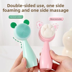 Cepillo de Silicona de Doble Cara para Lavar la Cara, Limpiador Facial de Pelo Suave para Limpieza Profunda de Poros, Herramienta Manual de Masaje para Hombres y Mujeres - Product Image 2