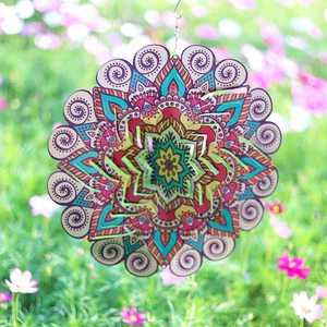 Dé<span class=keywords><strong>coupe</strong></span> laser pour l'extérieur 3D Wind Spinner Spiral en acier inoxydable Mandala Kinetic Wind Spinners Garden Ornament Wind Spinner Mandala - Product Image 4
