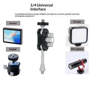 Support de bras magique mini en alliage d'aluminium, double rotule, extension réglable, vis 1/4 pouce pour caméra, moniteur, microphone, diffusion en direct - Product Image 2