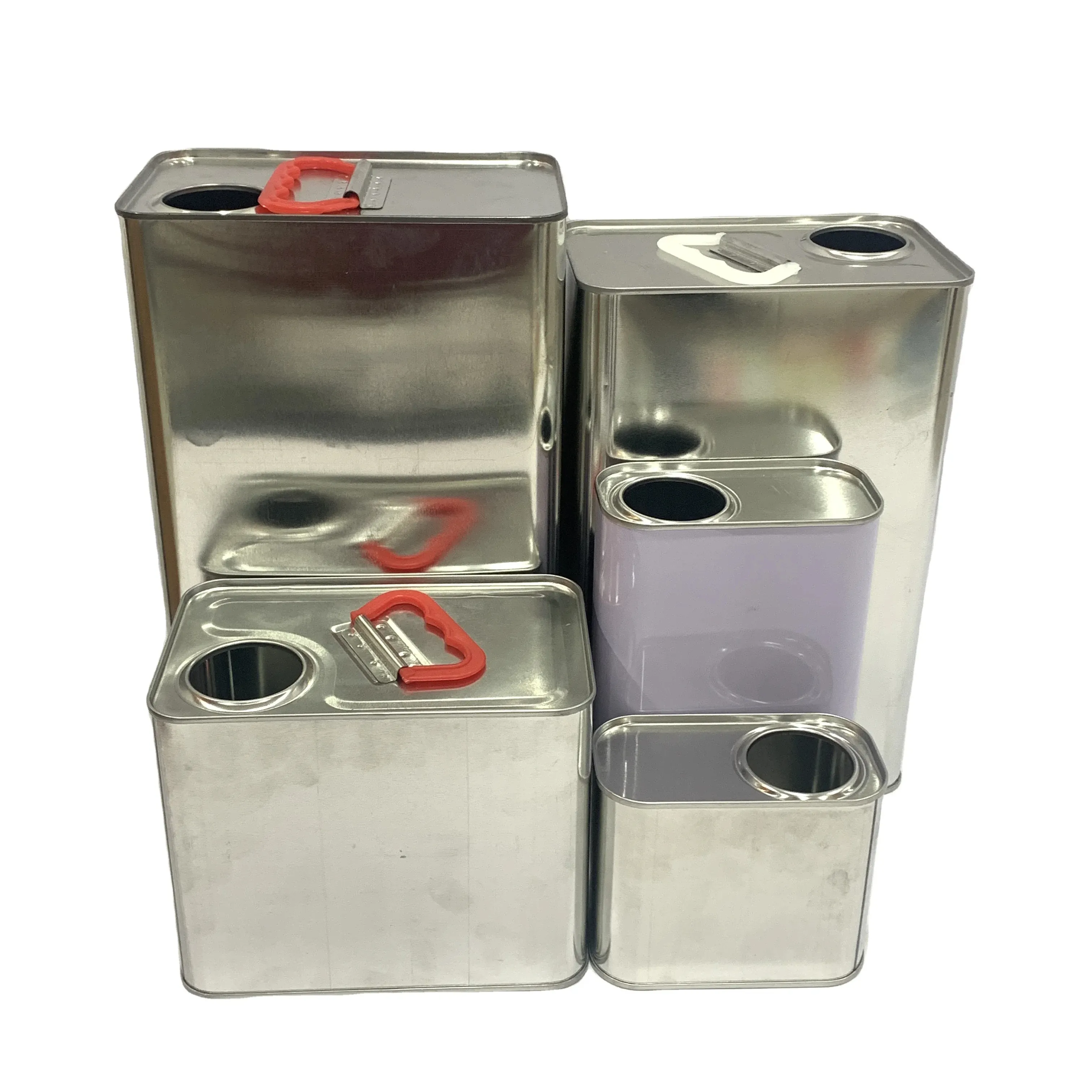 Custom Packaging Large Capacity Rectangular Metal Cans 500mL-5L Tin Can Vessels for Chemical Packaging 1L-5L Sizes Customizable