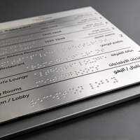 Plaque de signalisation tactile en braille en acier inoxydable, signalétique d'orientation accessible, disposition de texte personnalisée, hôtel, hôpital, commerce