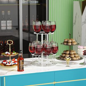 حامل مشروبات من طبقتين من الأكريليك لحمل كؤوس النبيذ والكوكتيل والشمبانيا للحفلات والأعراس والاحتفالات المدرسية - Product Image 4