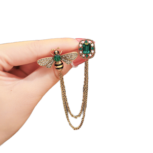 Oferta Especial: Broche Clásico para Hombre con Corona de Águila y Cadena de Gemas Negras, Aleación con Gemas Multicolor, Regalo para Boda, Fiesta o Compromiso - Product Image 1