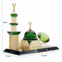 Vente en gros Artisanat créatif en verre cristal pour les décorations du Ramadan Phare d'église musulmane élégante Fournitures décoratives