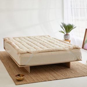 100% dessus de <span class=keywords><strong>matelas</strong></span> en laine <span class=keywords><strong>mérinos</strong></span> biologique housse en coton brut non toxique | <span class=keywords><strong>Matelas</strong></span> ajusté matelassé rafraîchissant naturel - Product Image 5